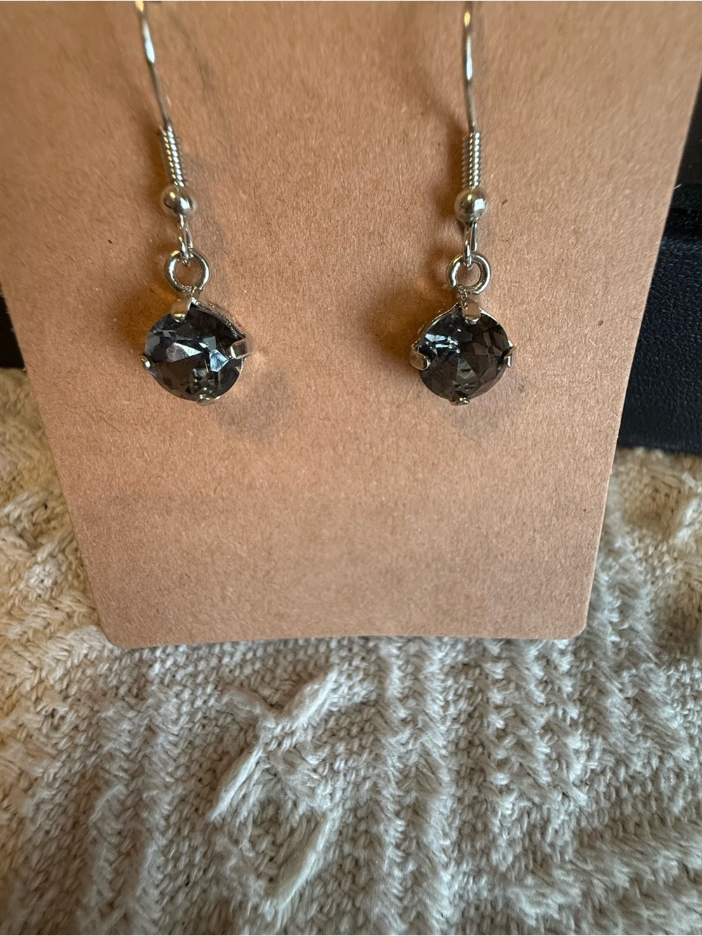 Elegant Dainty Smoky Crystal Drop Earrings - Women Jewelry